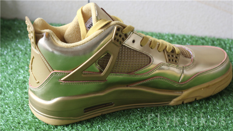 Authentic Air Jordan 4 Retro Gold Custom